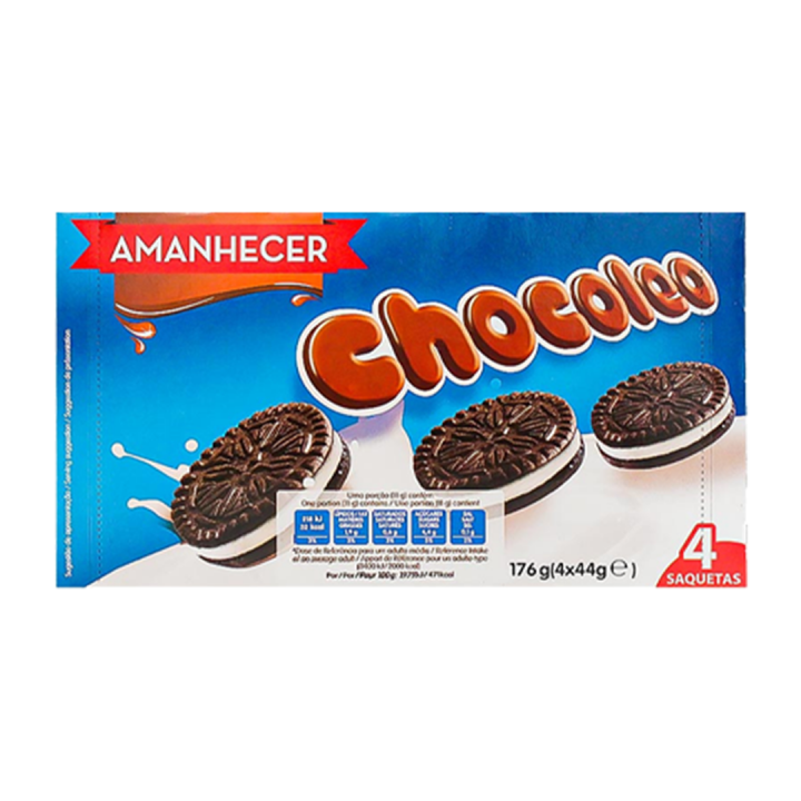 Bolachas Recheadas Amanhecer Chocoleo Saquetas - 4x44 gr