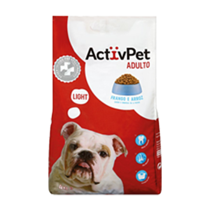 Ração Seca Light para Cão Adulto ActivPet Frango fresco e Arroz - 4 kg