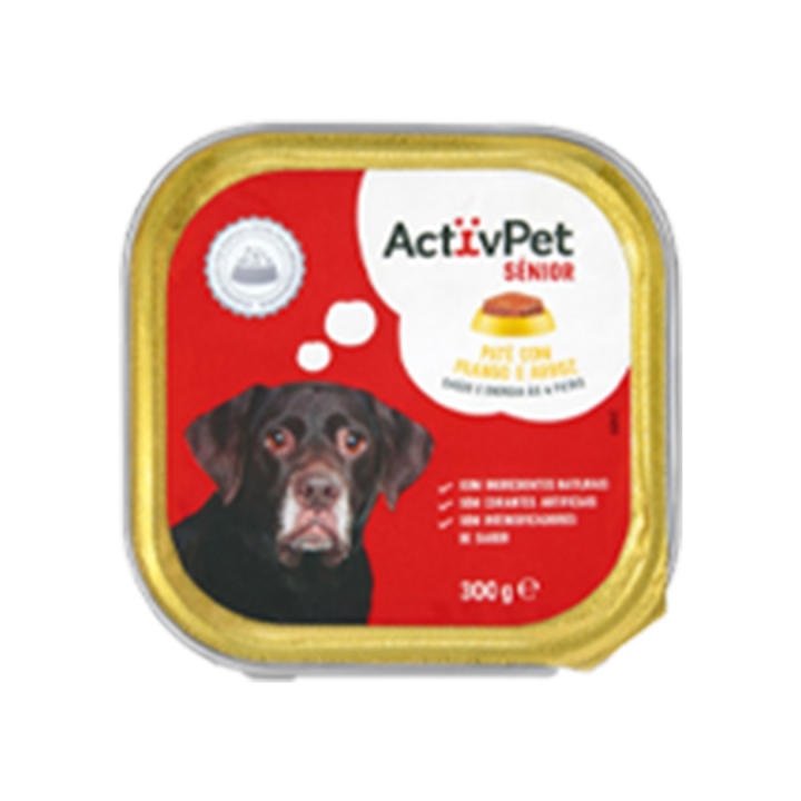 Comida Húmida para Cão Adulto ActivPet Paté Frango com Arroz - 100 gr