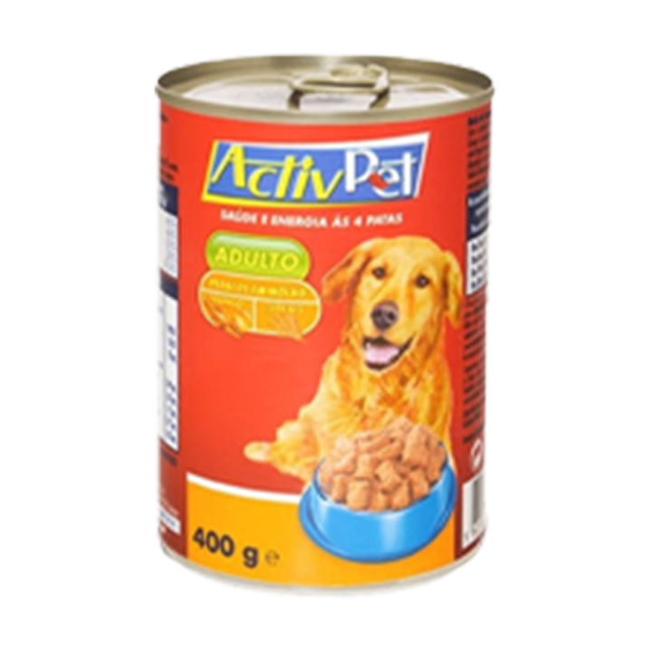 Ração Húmida para Cão Adulto ActivPet Galinha e Cereais em Molho - 400 gr