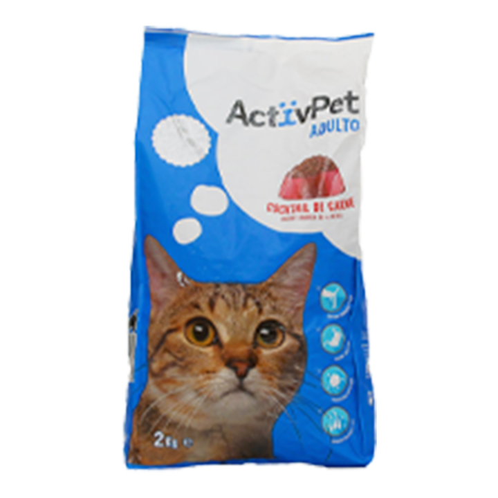 Ração Seca para Gato Adulto ActivPet Cocktail de Carne - 2 kg