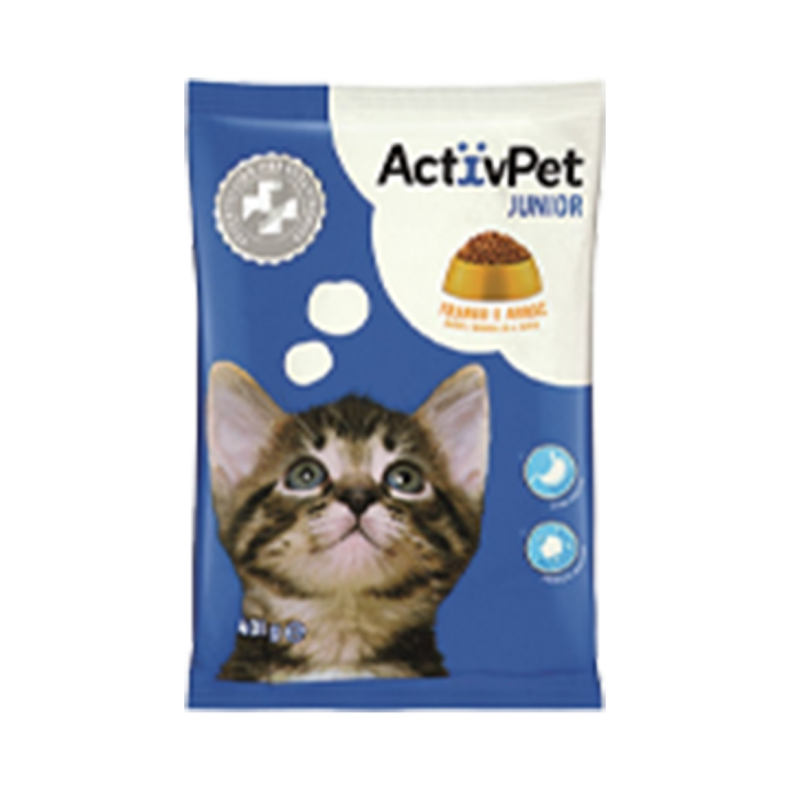 Ração Seca para Gato Júnior ActivPet Frango e Arroz - 400 g