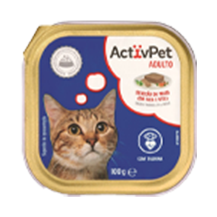 Comida Húmida para Gato Adulto ActivPet Paté de Carne - 100 gr