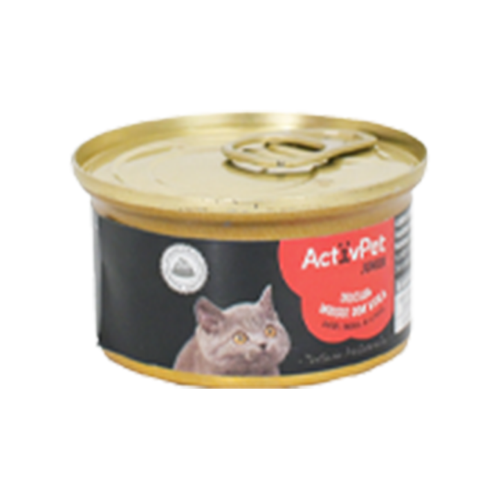 Ração Húmida Gourmet para Gato Júnior ActivPet Carne - 100 gr