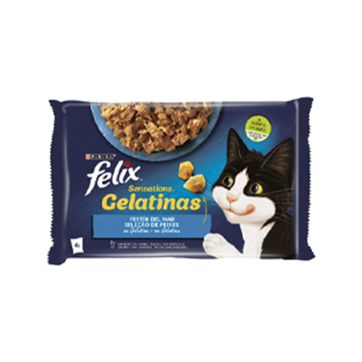 Ração Húmida Purina Felix Sensations Gelatinas GAMA - 4x85 gr