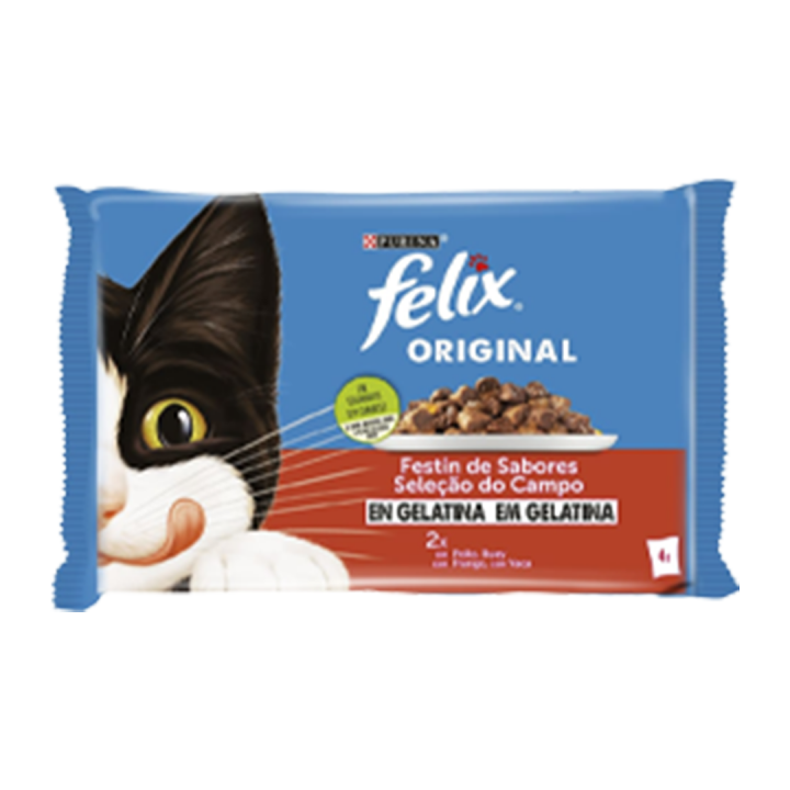 Ração Húmida Purina Felix Original GAMA - 4x85 gr