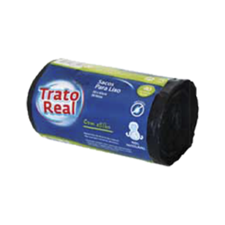 Saco Lixo Trato Real Preto com Atilho - 30 Lt