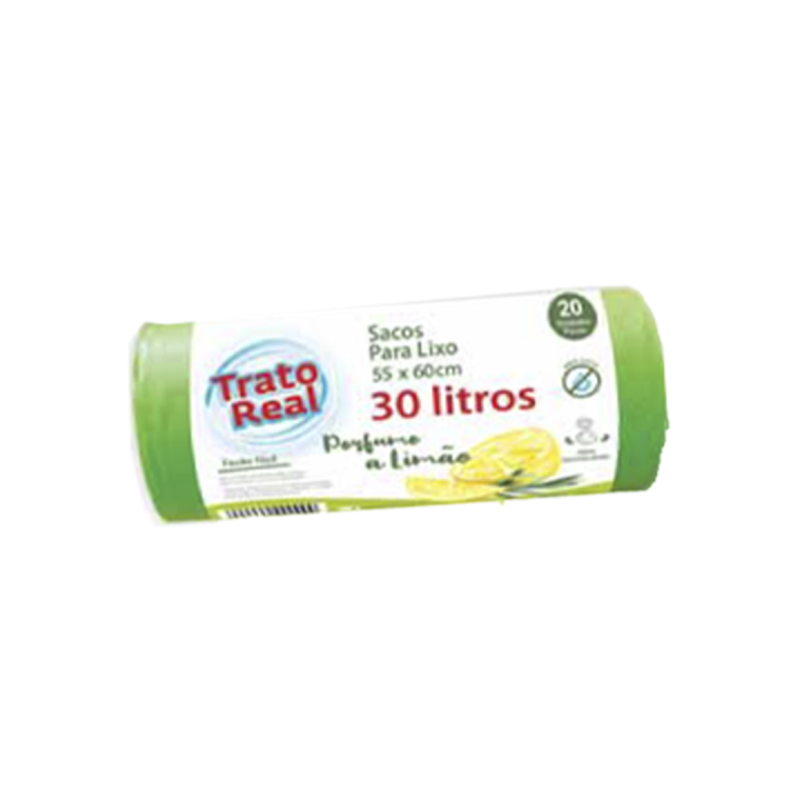 Sacos Lixo Trato Real Perfume Limão 55x60 - 30 Lt