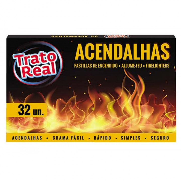 Acendalhas Sólidas Trato Real - 32 Unidades