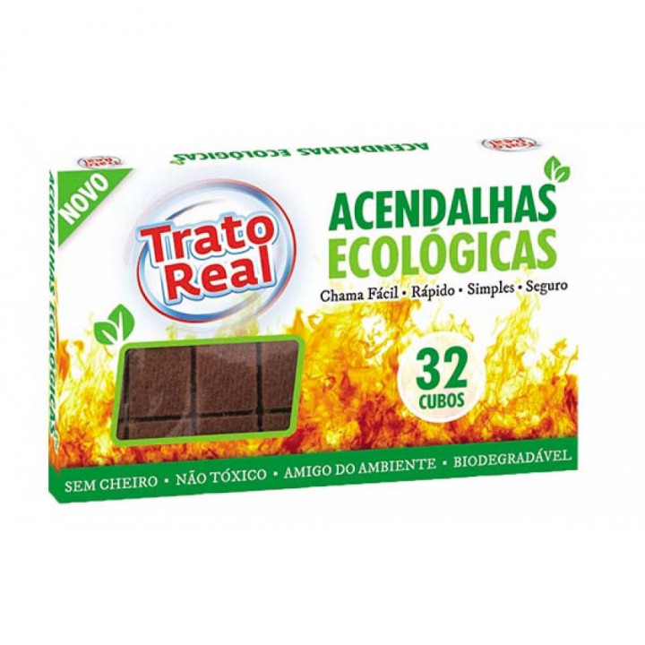 Acendalhas Ecológicas Trato Real - 32 Unidades