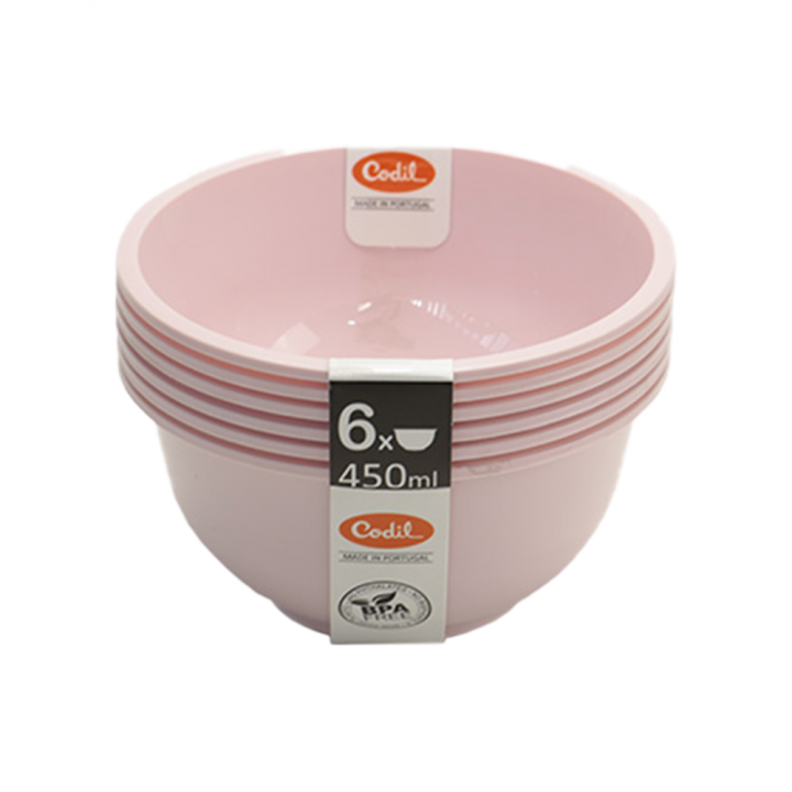 Set 6 Round Bowl Colors Codil - 6x450 ml