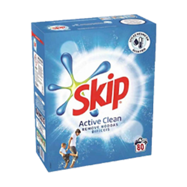 Skip Detergente em Pó Active Clean - 80 doses