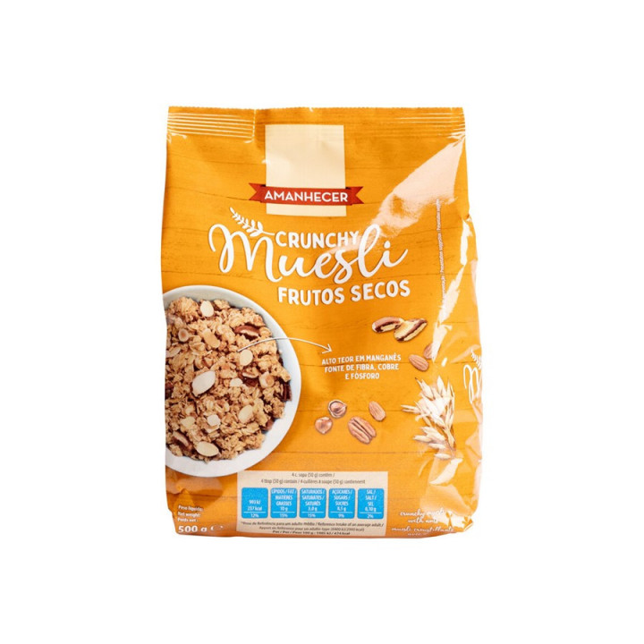 Cereais Crunchy Muesli Frutos Secos Amanhecer - 500 g