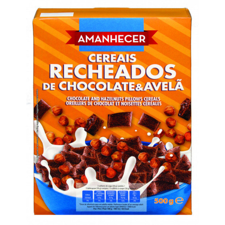 Cereais Amanhecer recheados de Chocolate e Avelã - 500 G