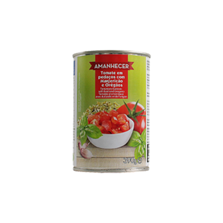 Tomate em Pedaços com Manjericão e Orégãos Amanhecer - 390 gr