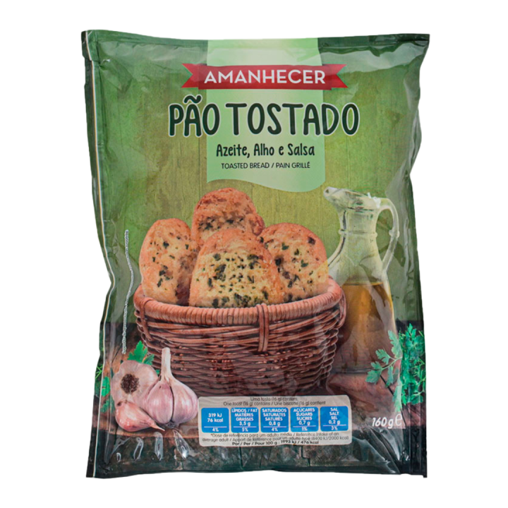 Pão Tostado Amanhecer Azeite, Alho e Sal - 160 gr