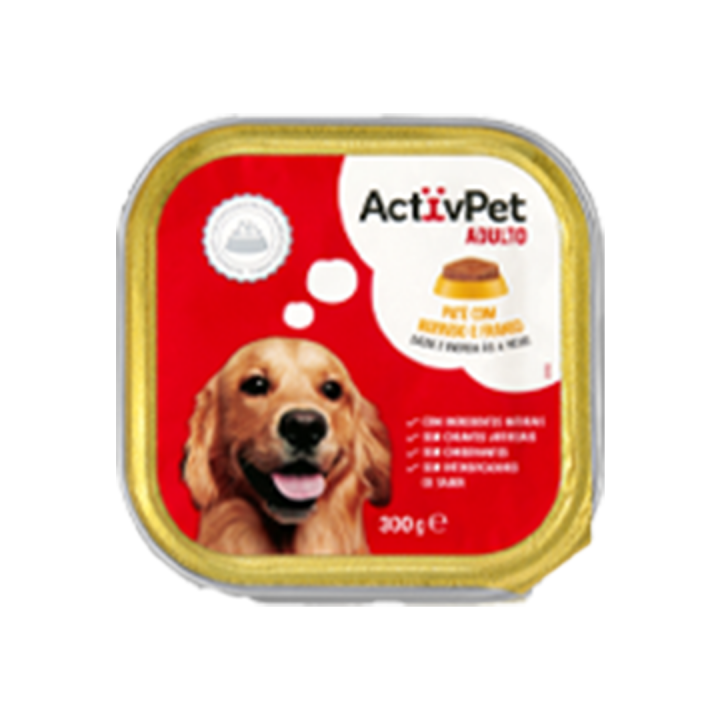 Comida Húmida para Cão Adulto ActivPet Borrego e Frango - 300 gr