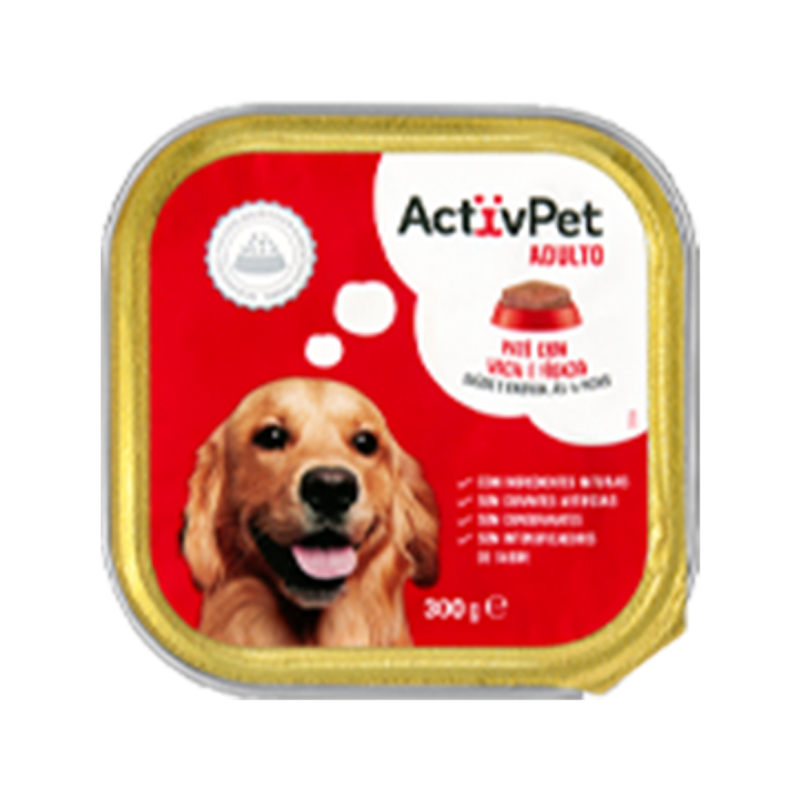 Comida Húmida para Cão Adulto ActivPet Vaca e Fígado - 300 gr