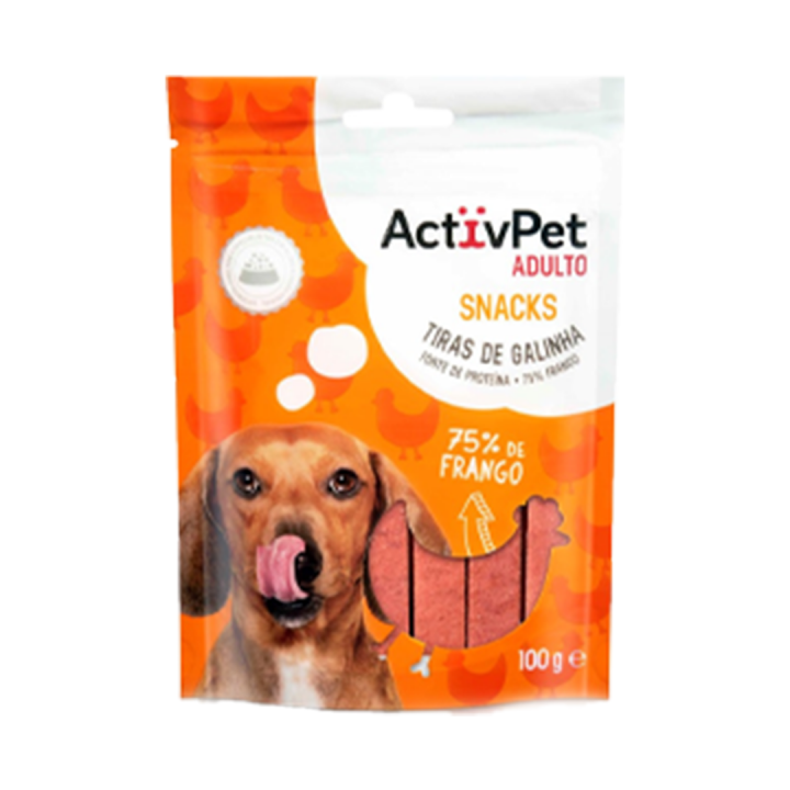 Snack para Cão Adulto ActivPet Tiras de Galinha - 100 gr