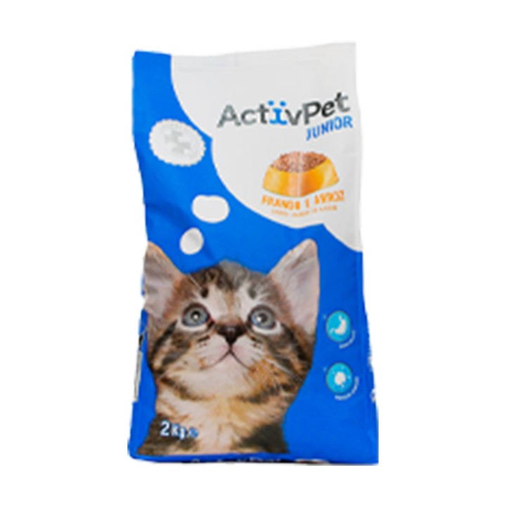 Ração Seca para Gato Júnior ActivPet Frango e Arroz - 2 kg