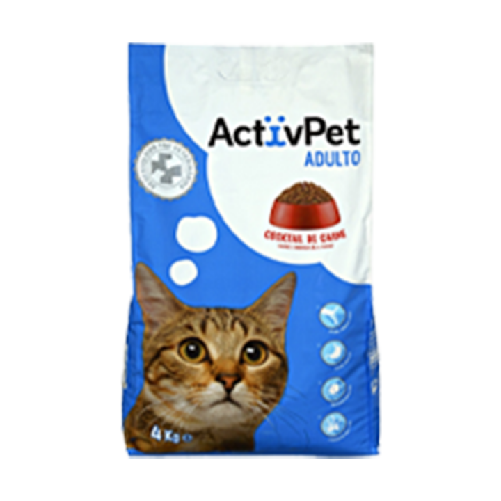 Ração Seca para Gato Adulto ActivPet Cocktail de Carne - 4 kg