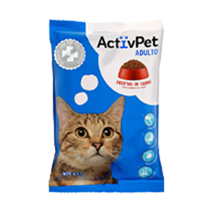 Ração Seca para Gato Adulto ActivPet Cocktail de Carne - 400 g