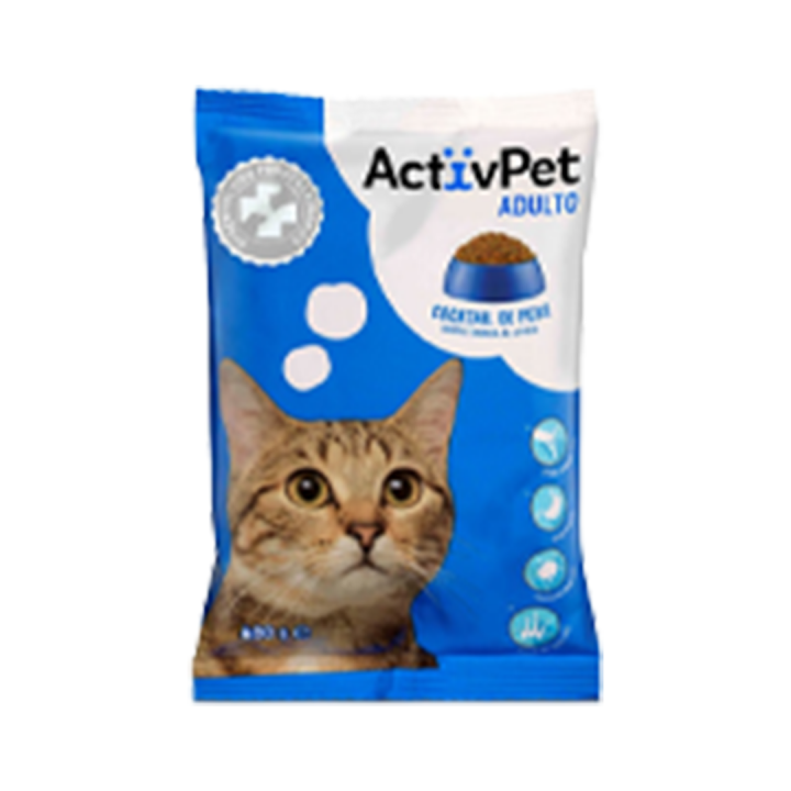 Ração Seca para Gato Adulto ActivPet Cocktail de Peixe - 400 g