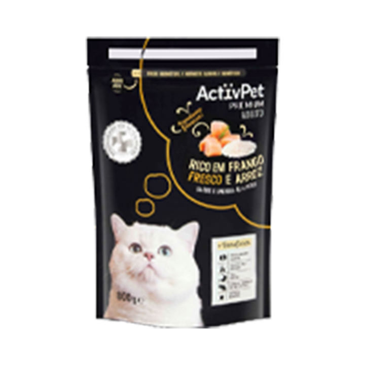 Ração Seca Premium para Gato Adulto ActivPet Frango e Arroz - 800 gr