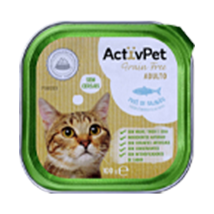 Comida Húmida para Gato Adulto ActivPet Paté de Peixe Grain Free - 100 gr