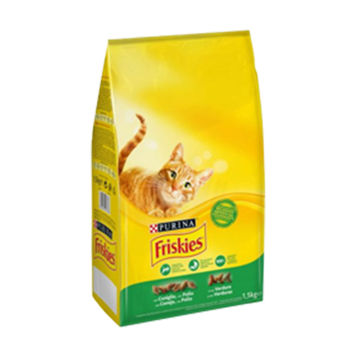 Ração para Gato Adulto Purina Friskies Legumes, Coelho e Frango - 1,5 gr