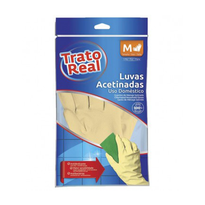 Luvas Acetinadas Trato Real M - 1 Par