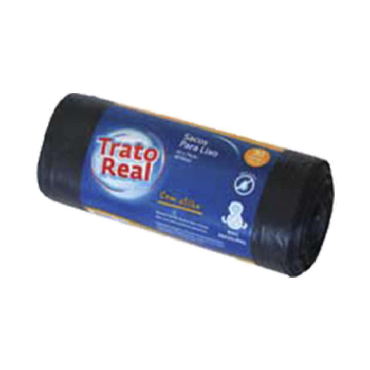 Saco Lixo Trato Real Preto com Atilho - 50 Lt