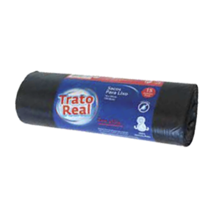 Saco Lixo Trato Real Preto com Atilho - 100 Lt